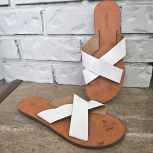 Rip Curl white sandals flats slippers slides